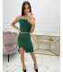 MF903 Sukienka Ladys Pióra + Cyrkonie Zielona