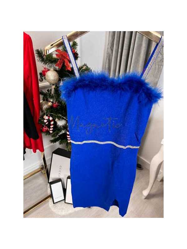 MF903 Sukienka Ladys Pióra + Cyrkonie Chabrowa