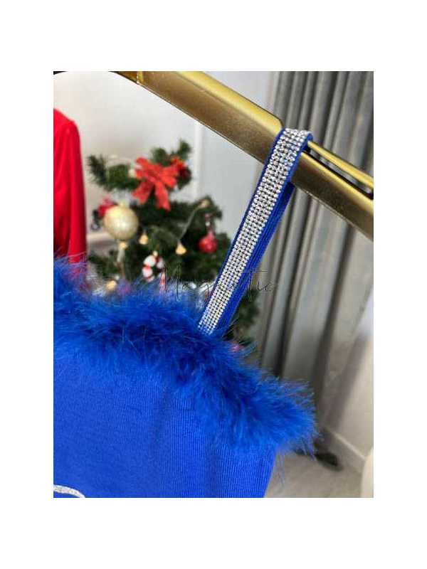 MF903 Sukienka Ladys Pióra + Cyrkonie Chabrowa