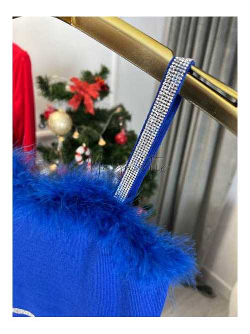 MF903 Sukienka Ladys Pióra + Cyrkonie Chabrowa