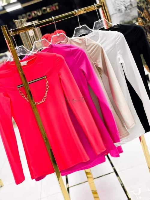 LD076 Bluzka Gold Chain Czarna