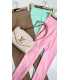 S970  Legginsy Sempre Prążek Puder Róż