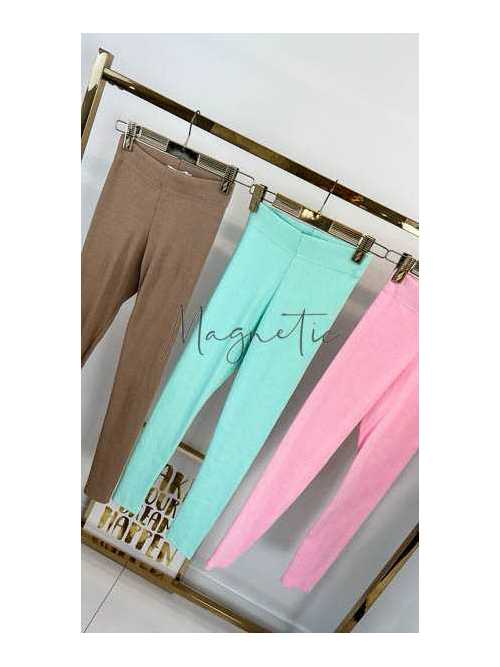 S970  Legginsy Sempre Prążek Puder Róż