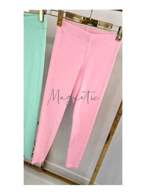 S970  Legginsy Sempre Prążek Puder Róż