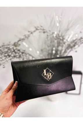 T441 Torebka Kopertówka Laura Biaggi Czarna Mat