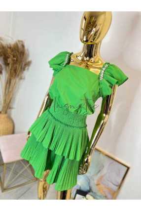 NB368 Sukienka Frills Zielony