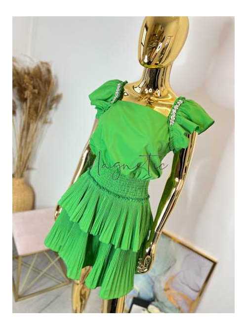 NB368 Sukienka Frills Zielony