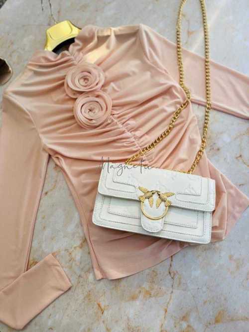 LV649 Bluzka Livi Tiulowa z Różami