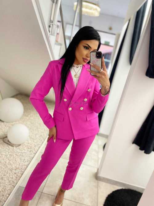 PP717  Eleganckie Spodnie Cygaretki Fuksja