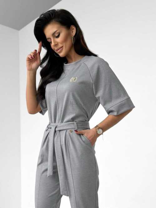 VE687 Bluzka Damska Velsa z Hafem Szara