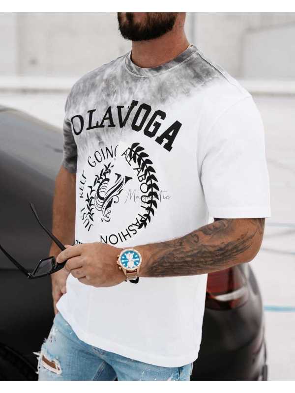 OLV789 T-shirt Męski OLA VOGA Force Biało-Szary
