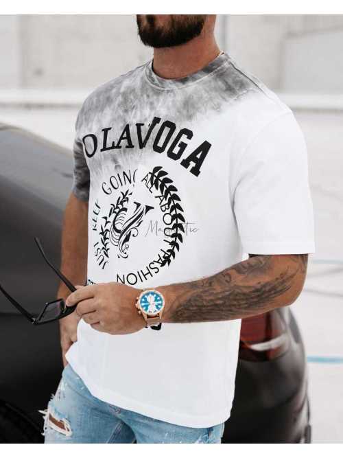 OLV789 T-shirt Męski OLA VOGA Force Biało-Szary