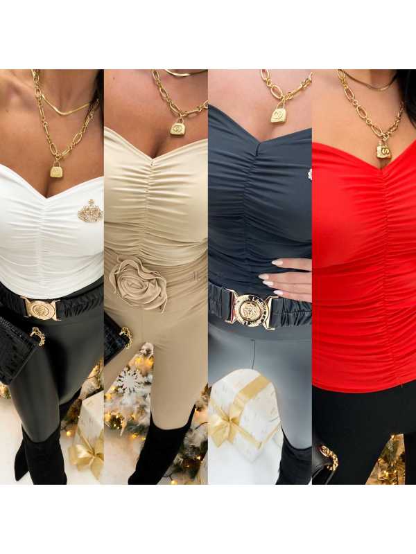 LD873 Bluzka Hiszpanka Czarna