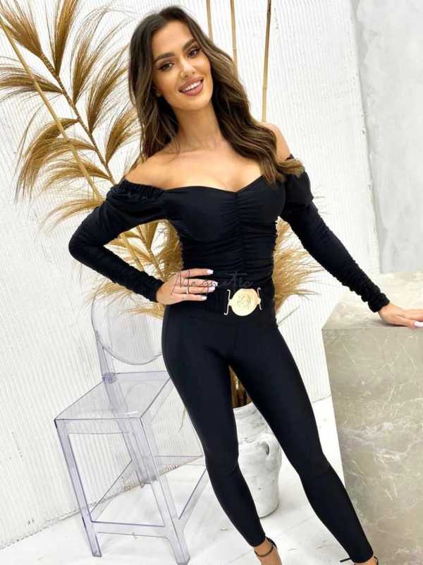 LD873 Bluzka Hiszpanka Czarna