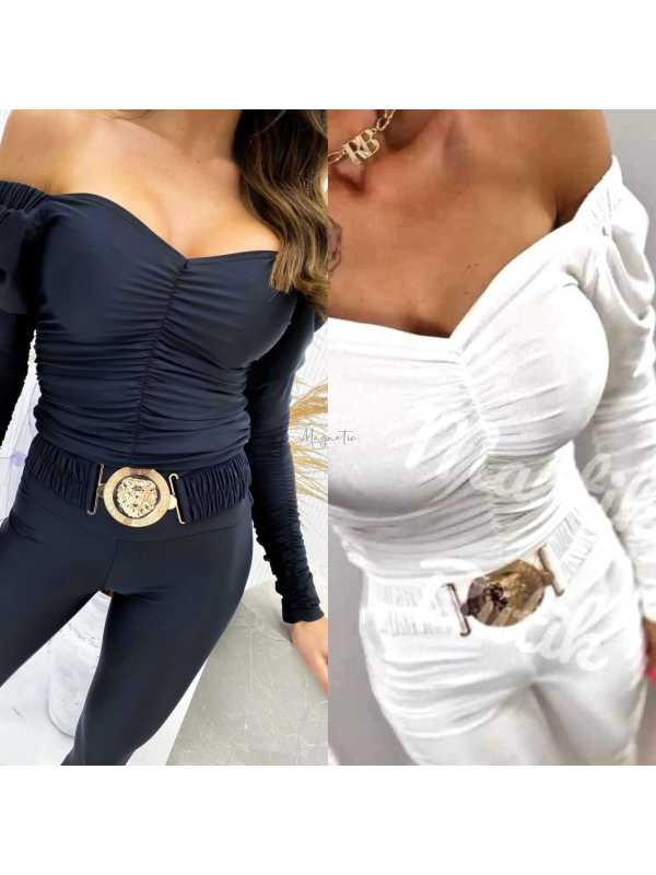 LD873 Bluzka Hiszpanka Czarna