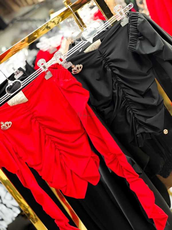 LD873 Bluzka Hiszpanka Czarna