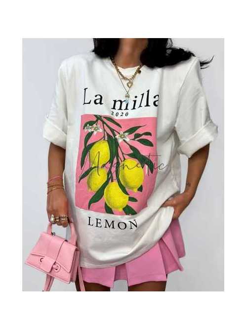 LM726 T-shirt La Milla Lemon Biały