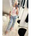 NB995 Spodnie Jeansy Denim Mom Fit Motylki