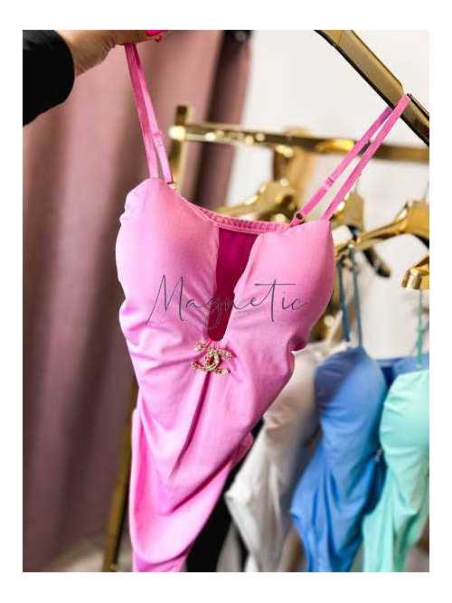 ML594 Eleganckie Body Lycra Miętowe