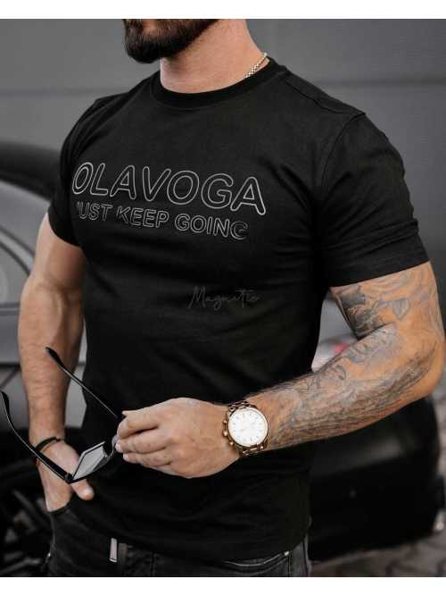 OLV254 T-shirt Męski OLA VOGA Logo Czarny