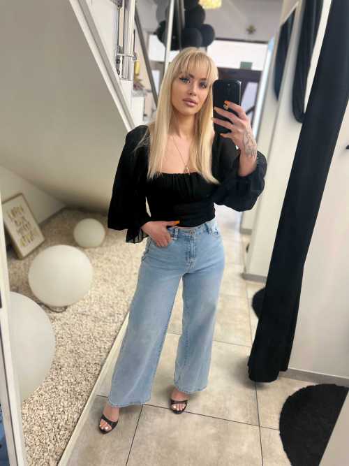 NB299 Spodnie Jasne Jeansy Wide Leg Szeroka Nogawka