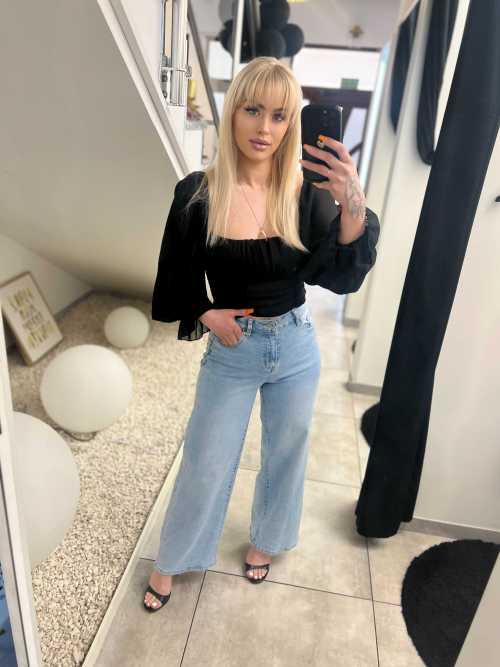 NB299 Spodnie Jasne Jeansy Wide Leg Szeroka Nogawka