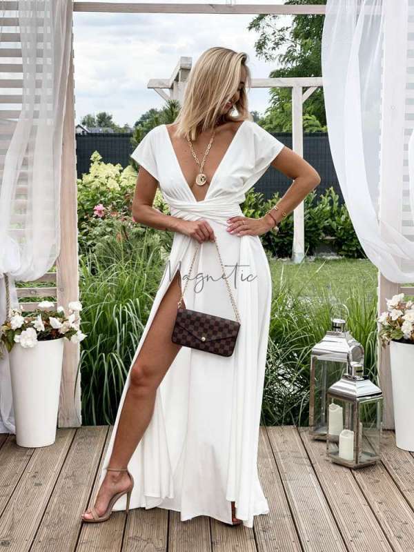 M237 Sukienka Maxi Molly White