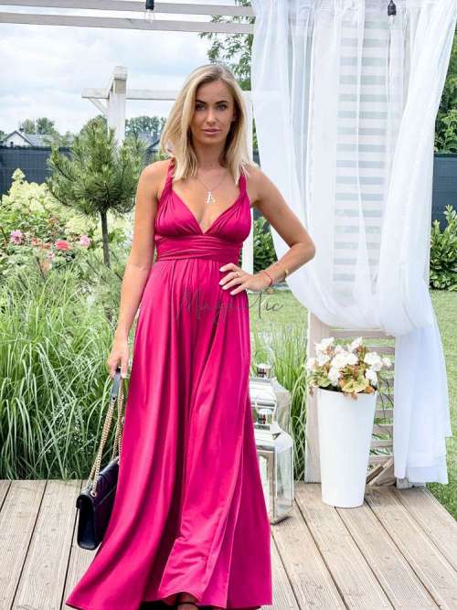 M237 Sukienka Maxi Molly Bordo