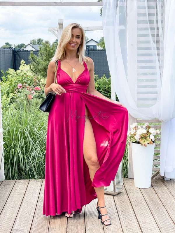 M237 Sukienka Maxi Molly Bordo