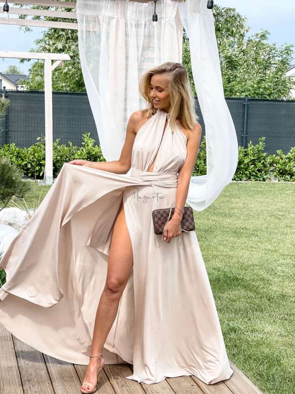 M237 Sukienka Maxi Molly Beige