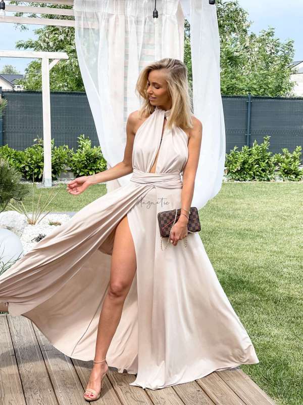 M237 Sukienka Maxi Molly Beige
