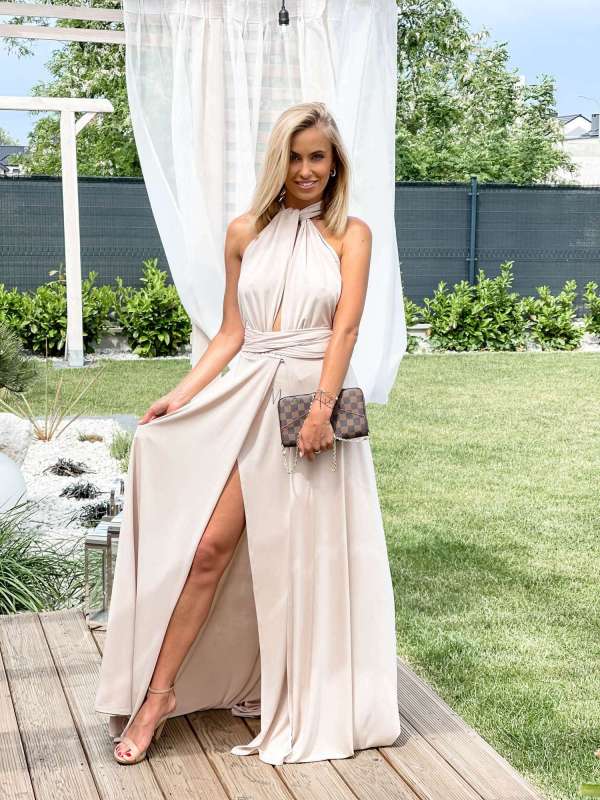 M237 Sukienka Maxi Molly Beige