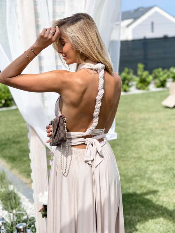 M237 Sukienka Maxi Molly Beige