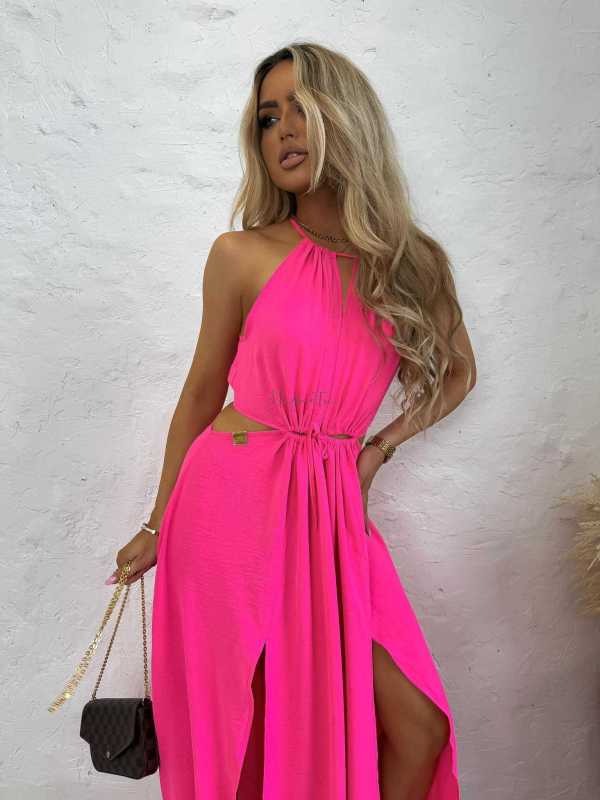 LM289 Sukienka Maxi Vegas Różowa