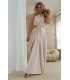 LM289 Sukienka Maxi Vegas Jasny Beż