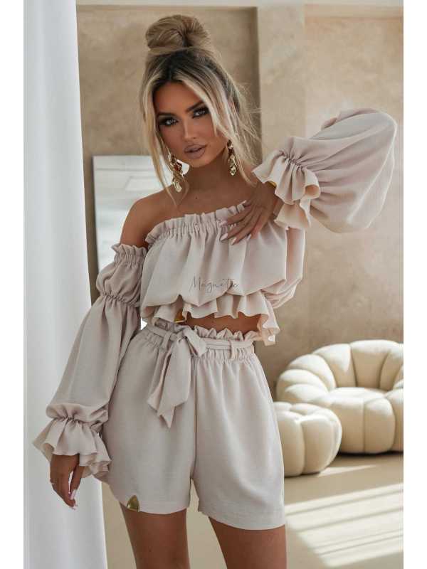 LM740 Spodenki Szorty La Monne Beżowe