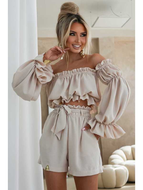 LM740 Spodenki Szorty La Monne Beżowe