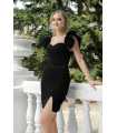 M558 Modelująca Sukienka na Wesele Hiszpanka Mini Czarna