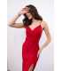 M532 Klasyczna Modelująca Sukienka na Wesele Maxi Czerwona