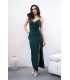 M532 Klasyczna Modelująca Sukienka na Wesele Maxi Butelkowa Zieleń