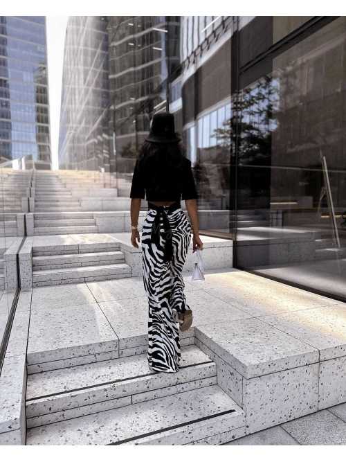 LM245 Eleganckie Spodnie La Milla Zebra