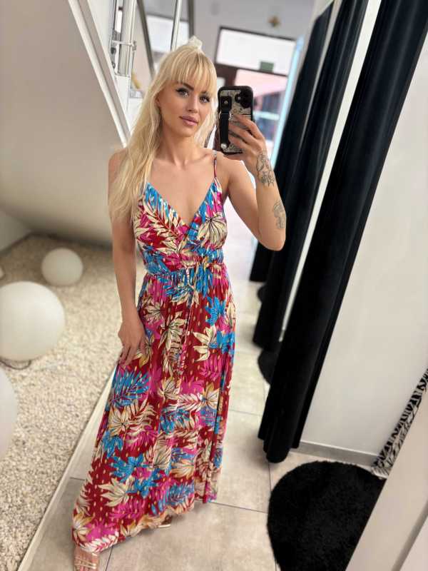 MS244 Sukienka Lindy Maxi 100% Multicolor Gold