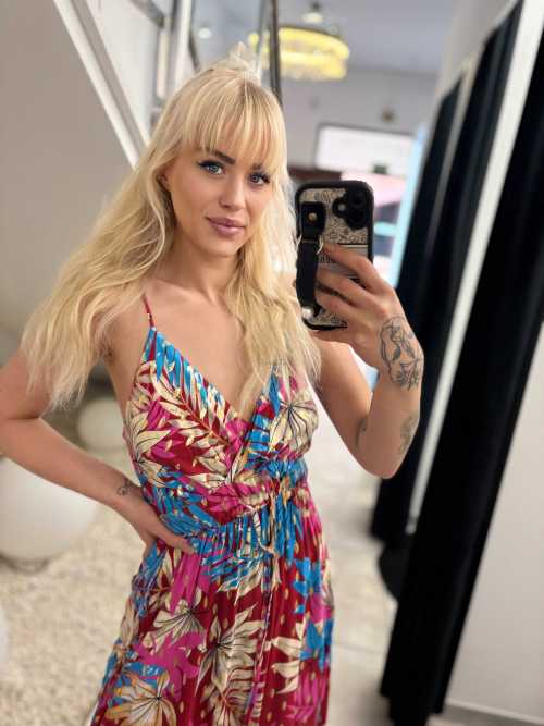 MS244 Sukienka Lindy Maxi 100% Multicolor Gold