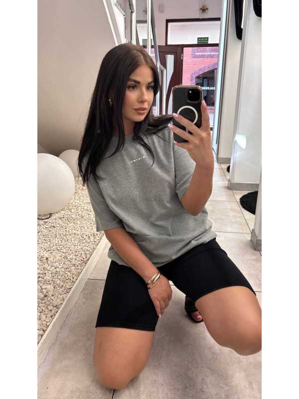 BC541 T-shirt Bocca Minimal Ciemny Szary