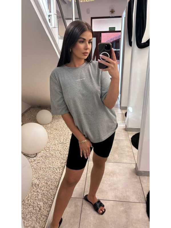 BC541 T-shirt Bocca Minimal Ciemny Szary