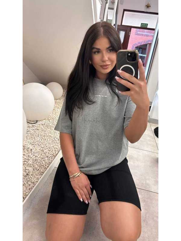 BC541 T-shirt Bocca Minimal Ciemny Szary