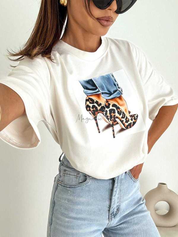 BC546 T-shirt Bocca Gładki Szpilka Wanilia