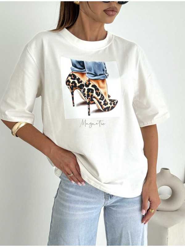 BC546 T-shirt Bocca Gładki Szpilka Wanilia