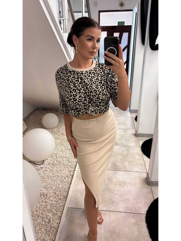 BC567 T-shirt Bocca Beżowa Panterka