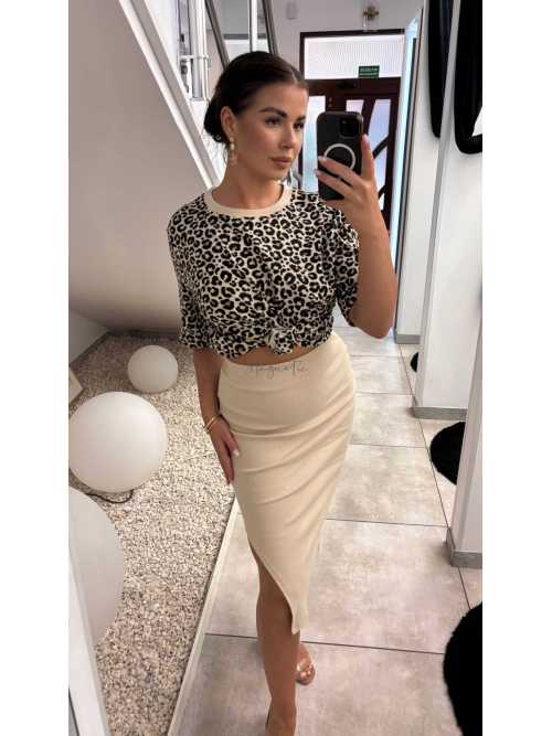 BC567 T-shirt Bocca Beżowa Panterka